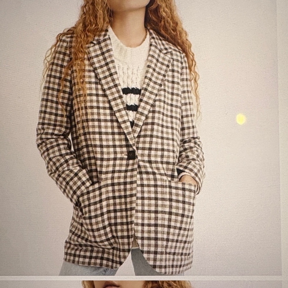 Madewell Larsen Blazer in Undyed Check XL - Picture 2 of 14